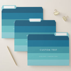 Blue stripes pattern file folder