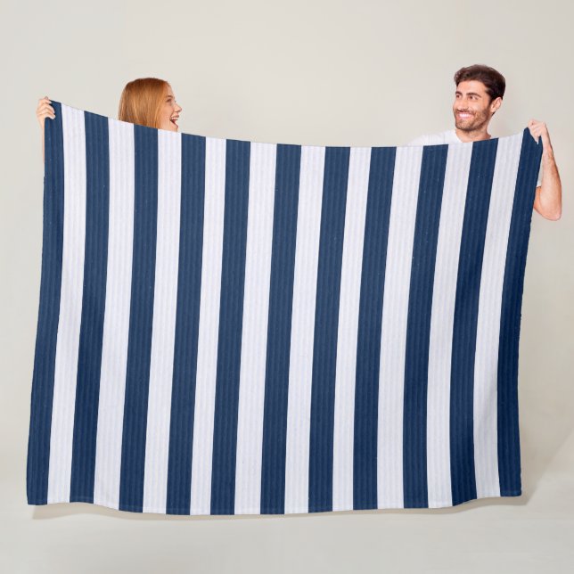 Blue Stripes Pattern  Fleece Blanket (In Situ)
