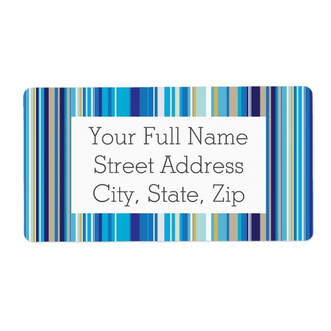 Blue Stripes Pattern Label (Front)