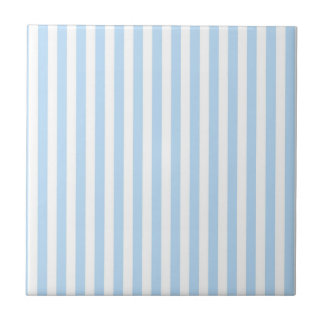 Blue Stripes Pattern Minimal Modern Summer Ceramic Tile