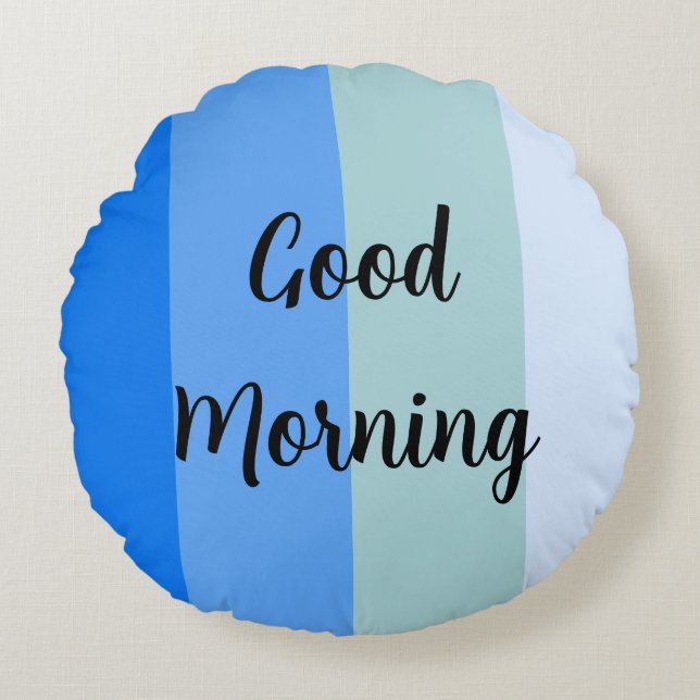 Blue Stripes Pattern Round Pillow (Front)