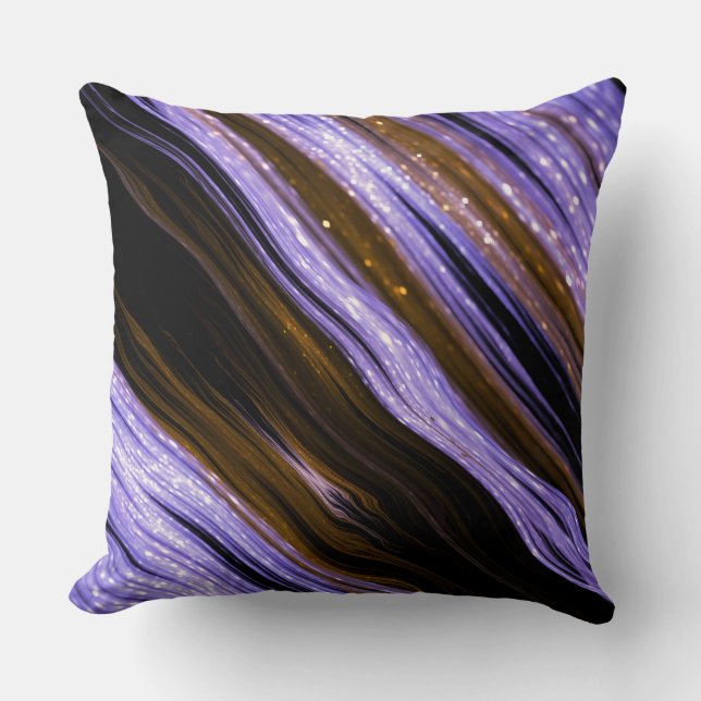 Blue Stripes Pattern Throw Pillow (Front)