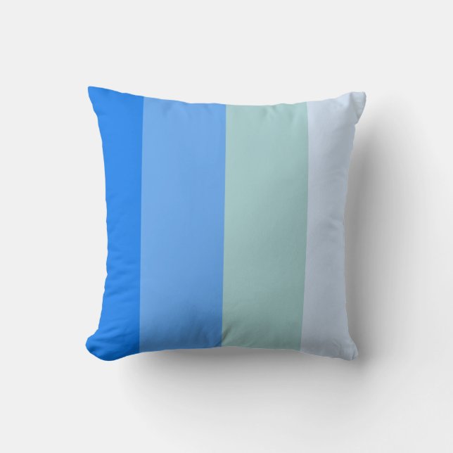 Blue Stripes Pattern Throw Pillow (Front)