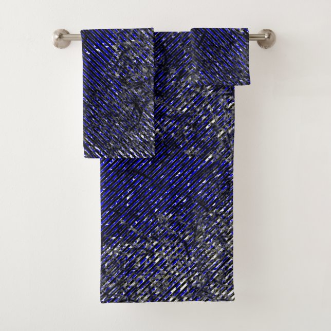 Blue stripes peeling off your colors  bath towel set (Insitu)
