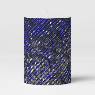 Blue stripes peeling off your colors pillar candle