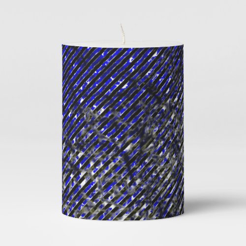 Blue stripes peeling off your colors  pillar candle