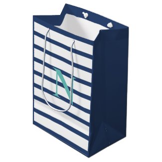 Blue Stripes Personalized Monogram