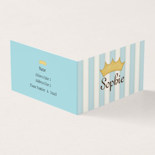 Blue Stripes Personalized Royal Play Date Invite