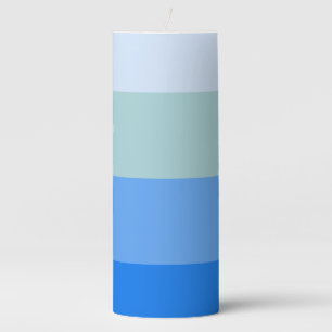 Blue Stripes Pillar Candle