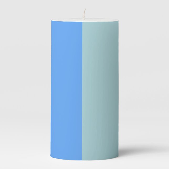 Blue Stripes Pillar Candle (Front)
