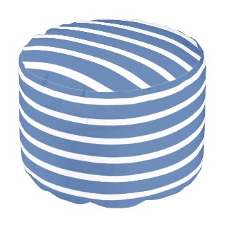 Blue Stripes Pouf