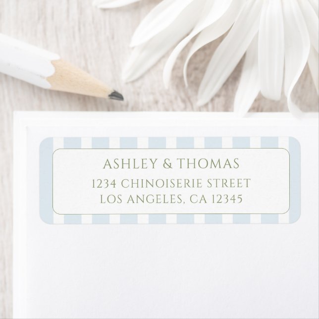 Blue Stripes Return Address Label (Insitu)
