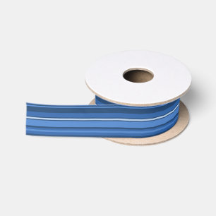 Blue stripes satin ribbon