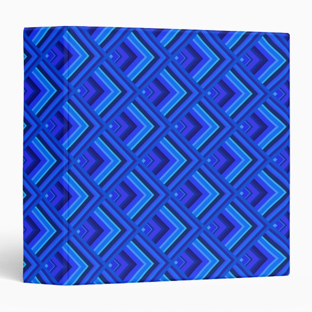 Blue stripes scale pattern 3 ring binder (Front/Spine)