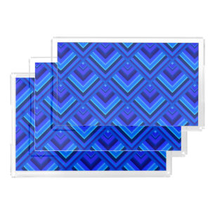 Blue stripes scale pattern acrylic tray
