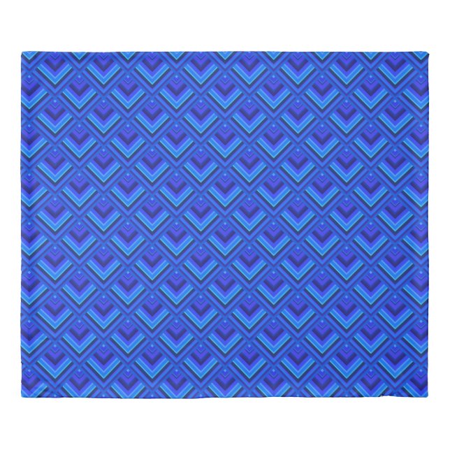 Blue stripes scale pattern duvet cover (Front)