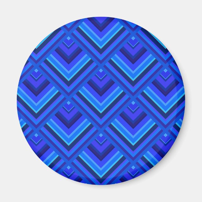 Blue stripes scale pattern magnet (Front)