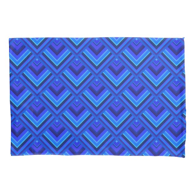 Blue stripes scale pattern pillow case (Front)