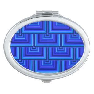 Blue stripes square scales pattern mirror for makeup