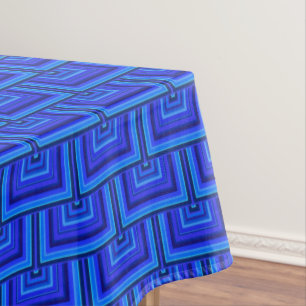 Blue stripes square scales pattern tablecloth