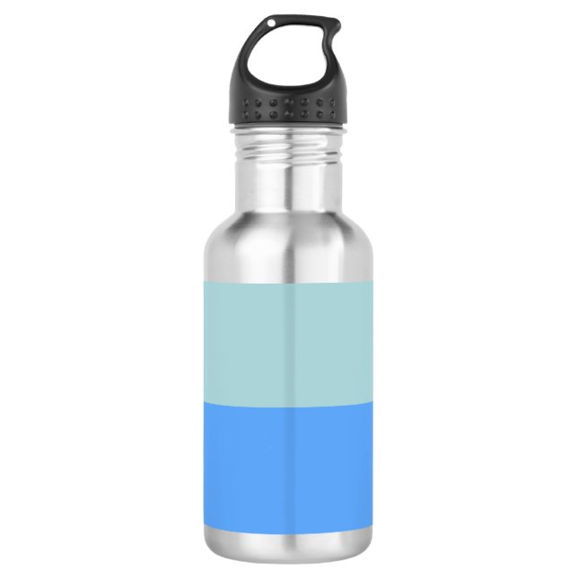 Blue Stripes Stainless Steel Water Bottle (Front)