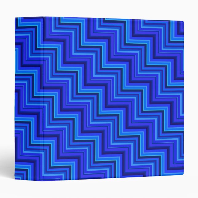 Blue stripes stairs pattern 3 ring binder (Front/Spine)