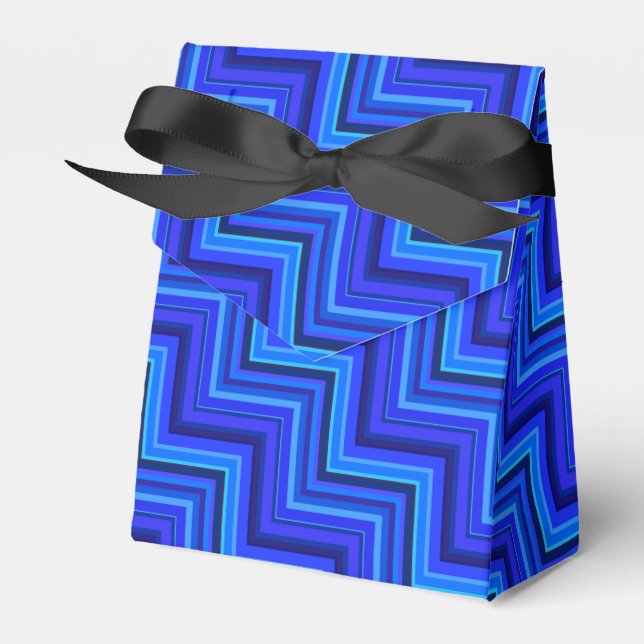 Blue stripes stairs pattern favor boxes (Front Side)