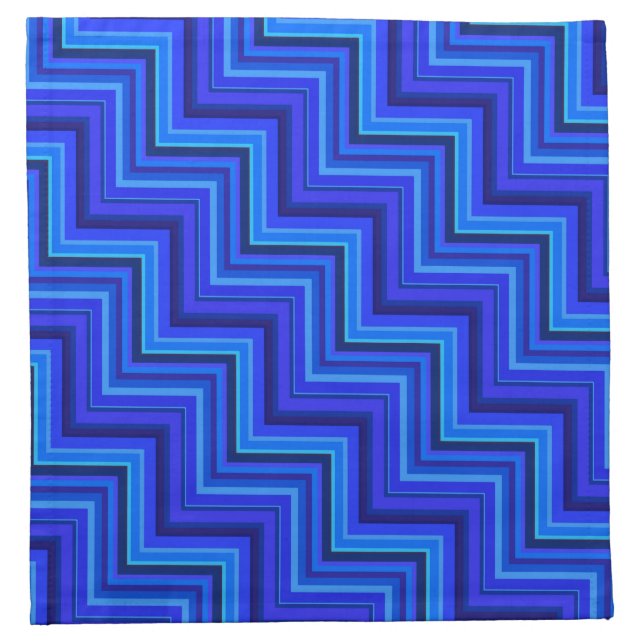 Blue stripes stairs pattern napkin (Front)