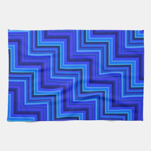 Blue stripes stairs pattern towel (Horizontal)