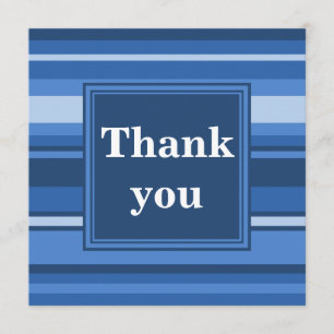 Blue stripes thank you card