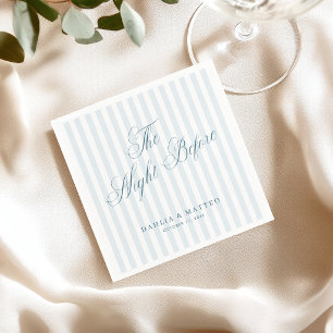 Blue Stripes The Night Before Rehearsal Dinner Napkins