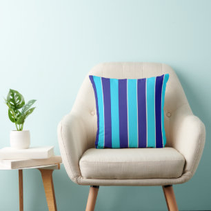 Blue Stripes Throw Pillow