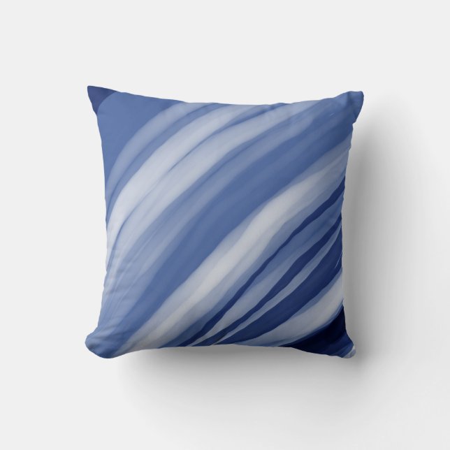 Blue stripes throw pillow (Front)