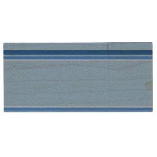 Blue Stripes USB Wooden Flash Drive