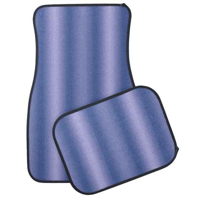 blue stripes vertical ombre gradient  car floor mat (Set)
