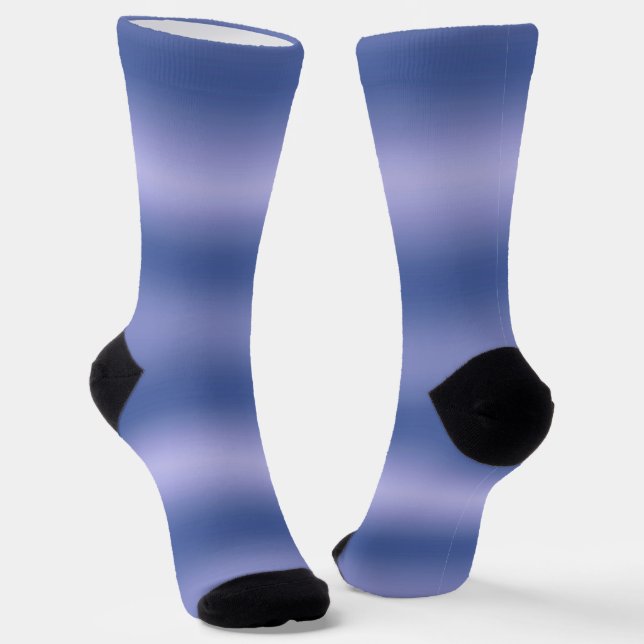 blue stripes vertical ombre gradient  socks (Angled)