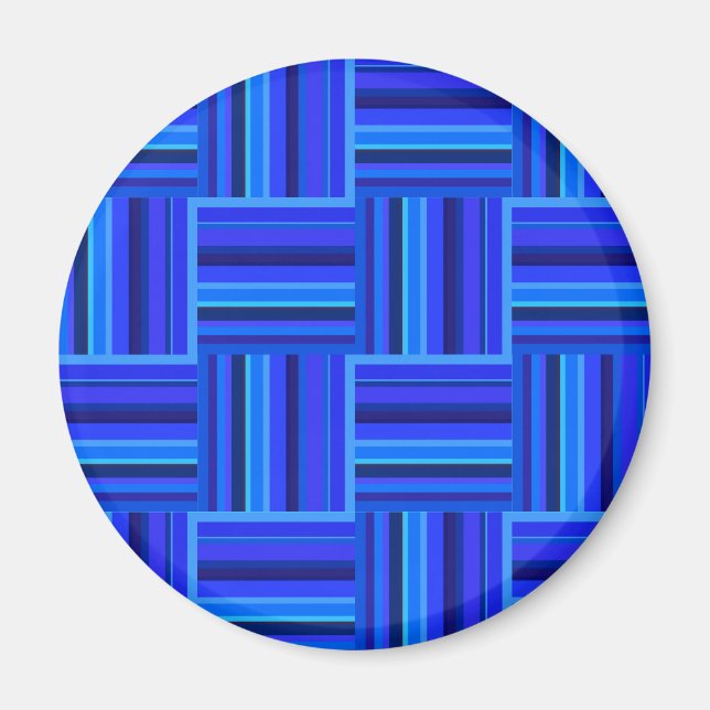 Blue stripes weave pattern magnet (Front)