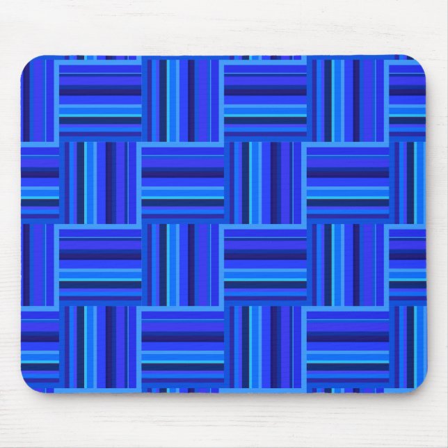 Blue stripes weave pattern mouse pad (Front)