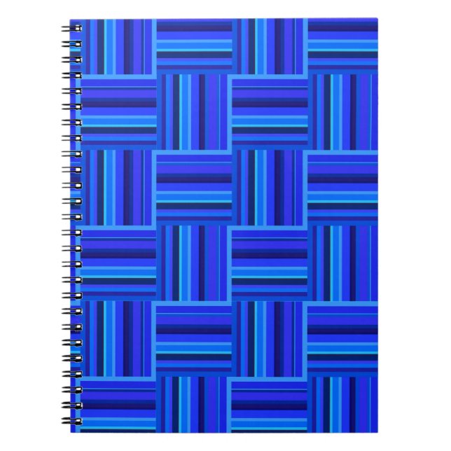 Blue stripes weave pattern notebook (Front)