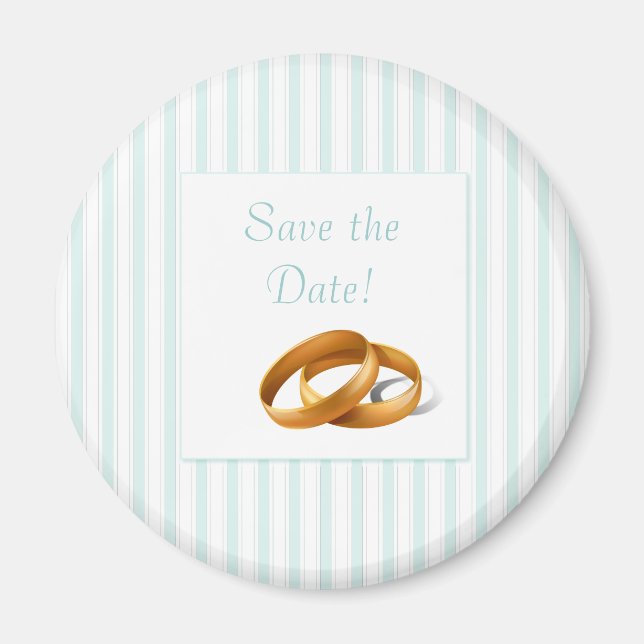Blue Stripes - Wedding Rings Magnet (Front)
