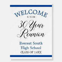 Blue Stripes Welcome to 30 Year Class Reunion