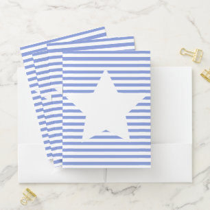 Blue Stripes & White Star   Pocket Folder