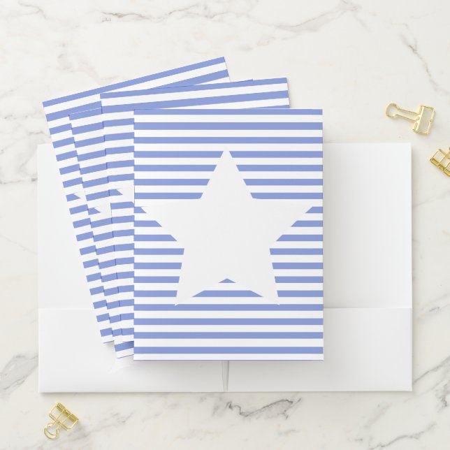 Blue Stripes & White Star | Pocket Folder (In Situ)