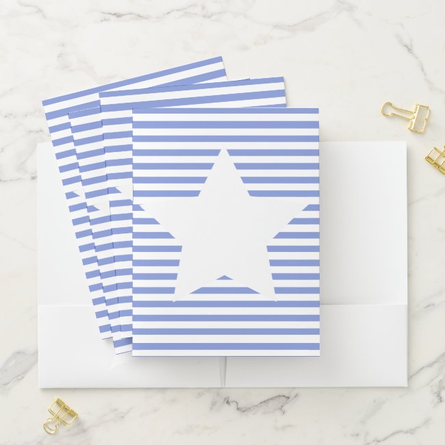 Blue Stripes & White Star | Pocket Folder