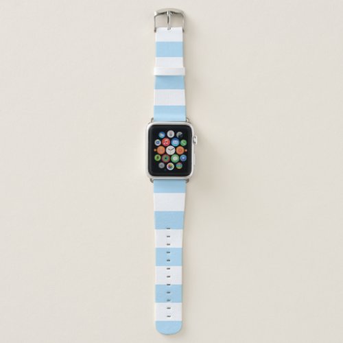 Blue Stripes White Stripes Striped Pattern Apple Watch Band