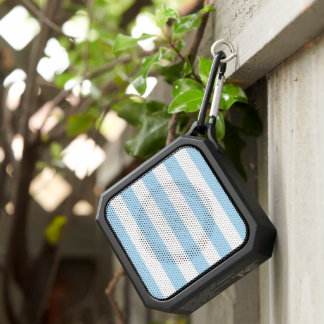 Blue Stripes, White Stripes, Striped Pattern Bluetooth Speaker