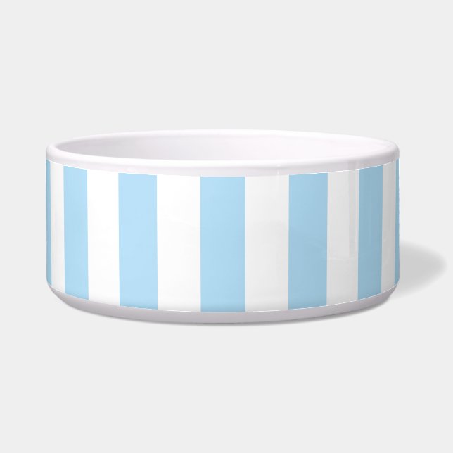 Blue Stripes, White Stripes, Striped Pattern Bowl (Front)