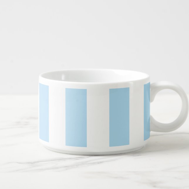 Blue Stripes, White Stripes, Striped Pattern Bowl (Left)