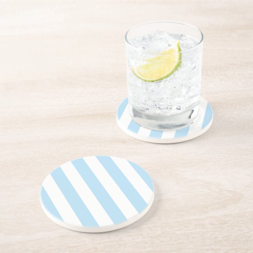 Blue Stripes White Stripes Striped Pattern Coaster