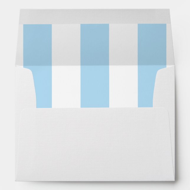 Blue Stripes, White Stripes, Striped Pattern Envelope (Back (Bottom))